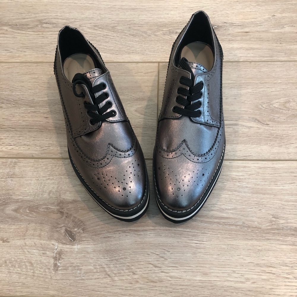 Zara Woman Platform Oxford bronze size 39.